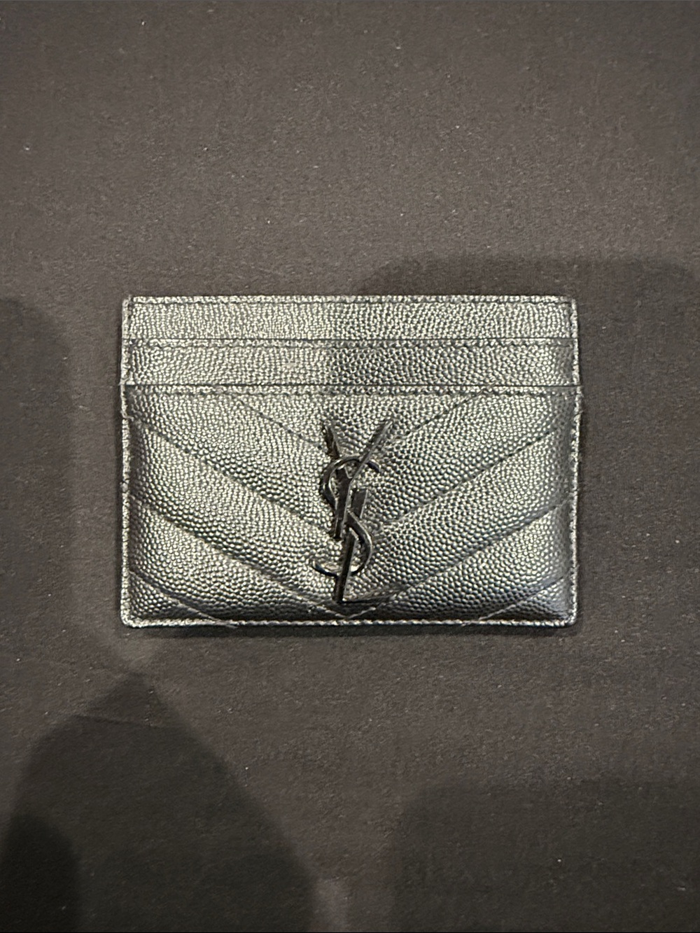 Saint Laurent Black YSL Quilted Card Holder - Picture 2 of 4